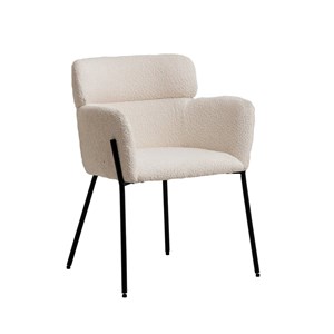 Fauteuil en tissu bouclette blanc kanoa