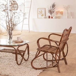 Fauteuil en rotin arrondi rattan