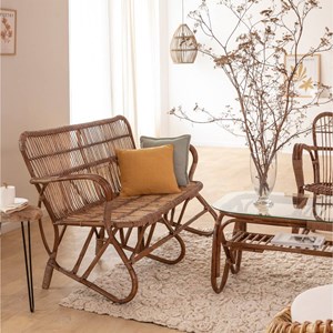 Canapé en rotin arrondi 2 places rattan