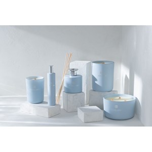 Huile verre bleu h.27.2cm