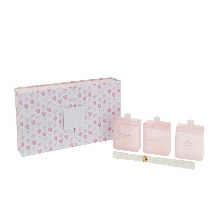 Coffret verre rose h.16cm