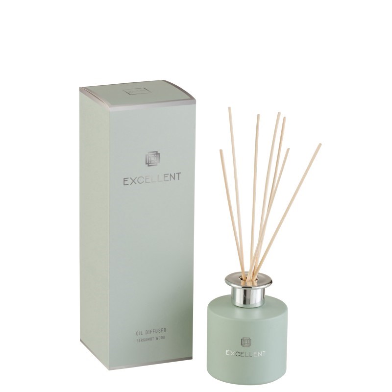 Huile verre vert h.27cm