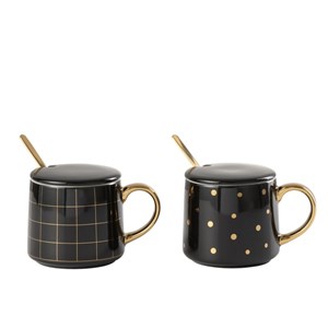 Lot poterie noir h.8.8cm