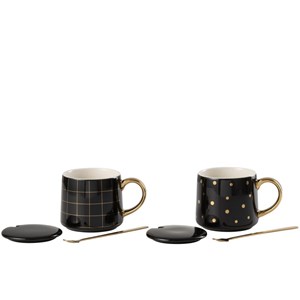 Lot poterie noir h.8.8cm
