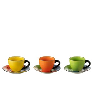 Set porcelaine multicouleur h.0.41cm