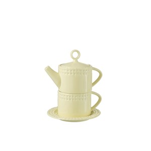 Théière poterie jaune h.0.82cm