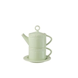 Théière poterie vert h.0.82cm