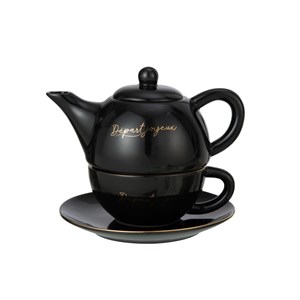 Théière porcelaine noir h.15.5cm