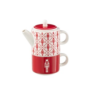 Théière céramique rouge h.18.5cm