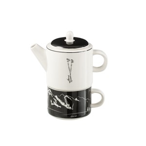 Théière céramique noir h.18.5cm