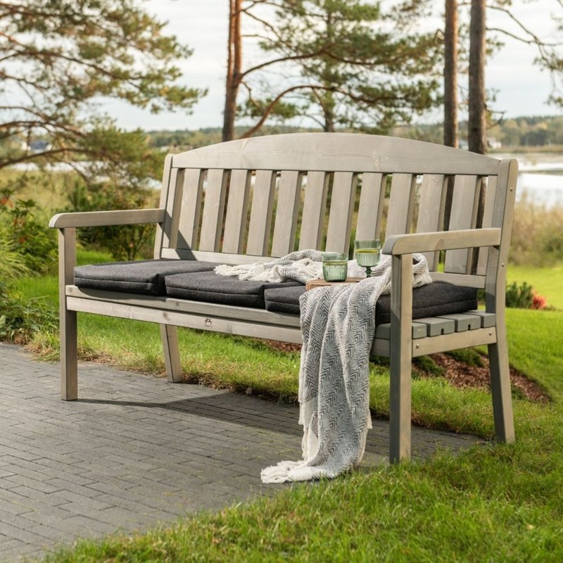 Banc de jardin 3 places classique – gris