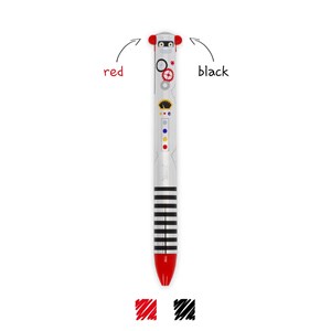 Stylo à bille à deux couleurs noir et ro