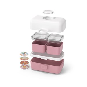 Set repas goûter enfants blanc rose