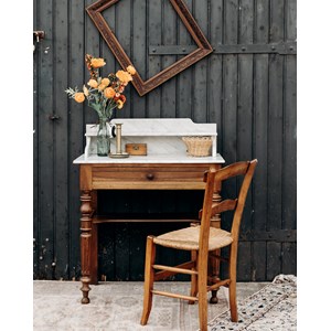 Coiffeuse en bois et marbre n°151