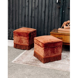 Paire de poufs en velours n°56