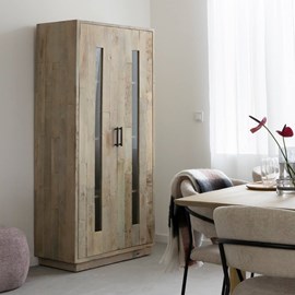 Vitrine bois recyclé et manguier