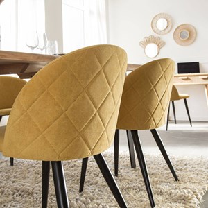 Chaise en tissu moutarde (lot de 2)