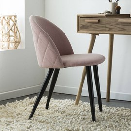 Chaise scandinave tissu et piètement métal