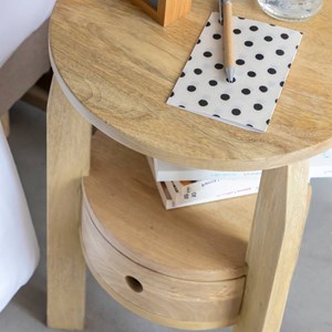Table de chevet en bois manguier