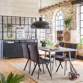 Chaise contemporaine pieds compas métal (lot de 2)