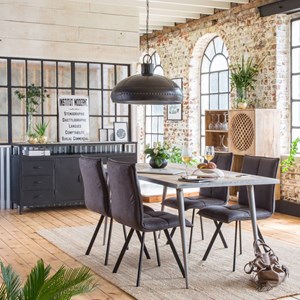 Chaise contemporaine pieds compas métal (lot de 2)