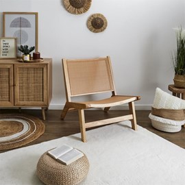 Fauteuil en bois et cannage