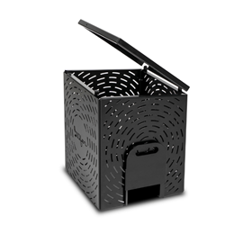 Composteur design petit taille en métal - noir - 100l