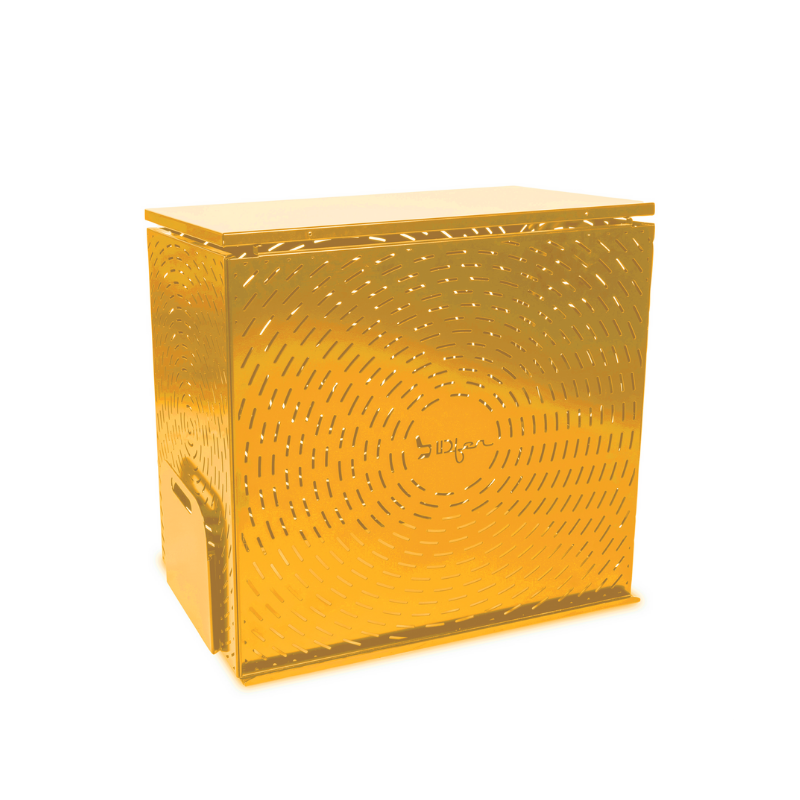 Composteur design taille moyenne en métal - jaune miel - 350l