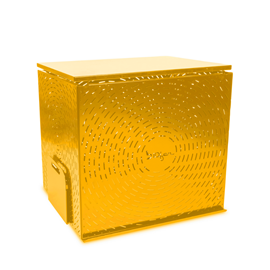 Composteur design grand format en métal - jaune miel - 450l