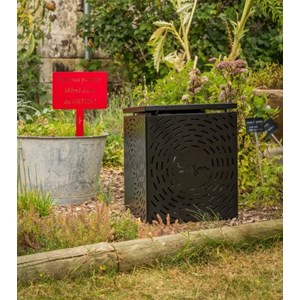 Composteur design grand format en métal - rouge brun - 450l