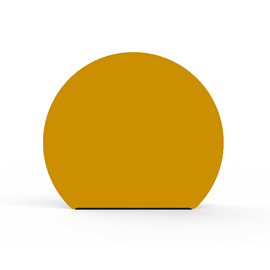 Plaque décorative pour composteur - plane et ronde - jaune miel