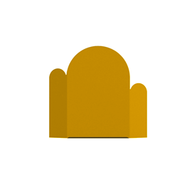 Plaque décorative pour composteur - pliée et arrondie - jaune miel