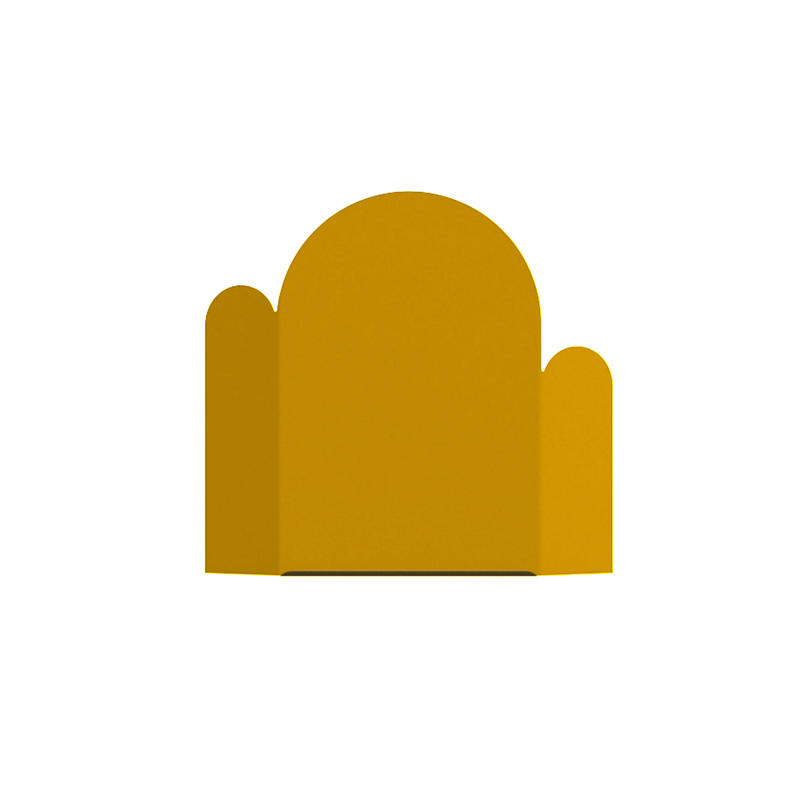 Plaque décorative pour composteur - pliée et arrondie - jaune miel