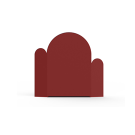 Plaque décorative pour composteur - pliée et arrondie - rouge brun