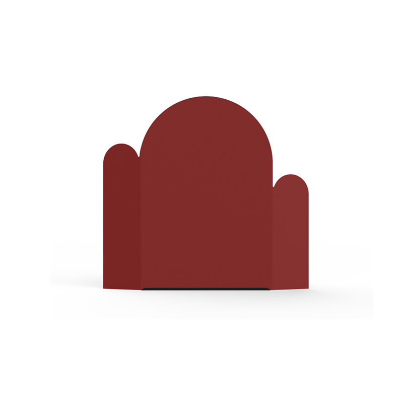 Plaque décorative pour composteur - pliée et arrondie - rouge brun