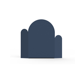 Plaque décorative pour composteur - pliée et arrondie - bleu gris