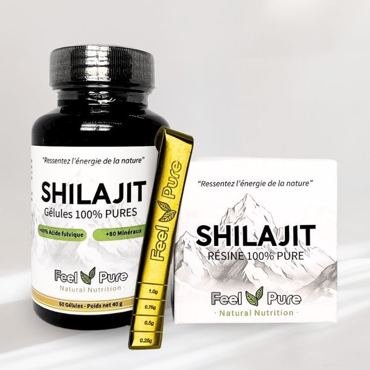 Pack shilajit (résine, gélules et cuillère doseuse)