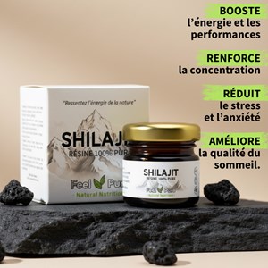 Résine de shilajit pure (30g) et cuillère doseuse