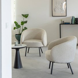 Fauteuil tissu écru
