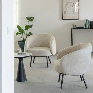 Fauteuil tissu écru