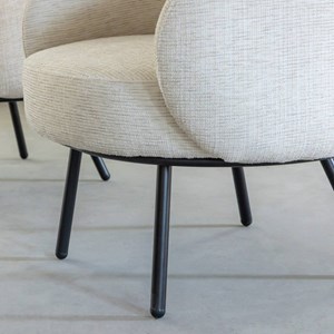 Fauteuil tissu écru
