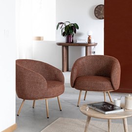 Fauteuil tissu terracotta
