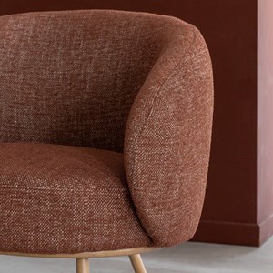 Fauteuil tissu terracotta