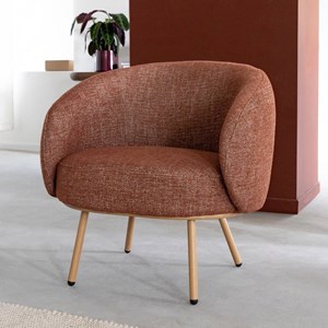 Fauteuil tissu terracotta