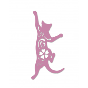 Chat cabriole à suspendre - vieux rose - 100% inox