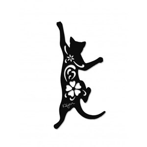 Chat cabriole à suspendre - noir - 100% inox