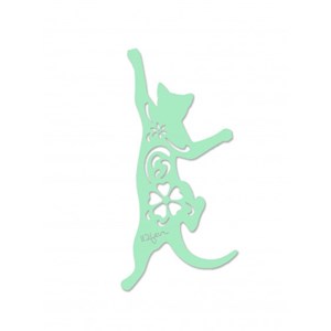 Chat cabriole à suspendre - vert tendre - 100% inox