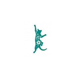 Chat cabriole à suspendre - bleu turquoise - 100% inox