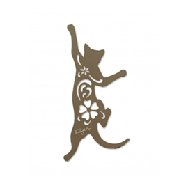 Chat cabriole à suspendre - taupe - 100% inox