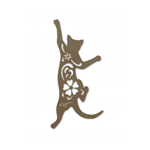 Chat cabriole à suspendre - taupe - 100% inox